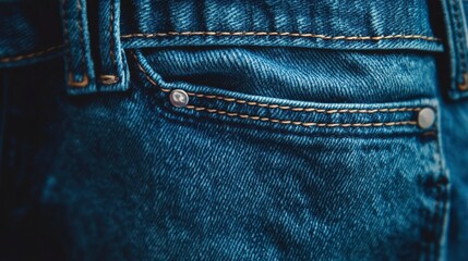 close up of Texture of blue jeans as background. 