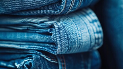 close up of Texture of blue jeans as background. 