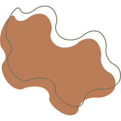 Abstract Organic Shape:  Earthy tones and organic lines create a unique, abstract shape for your design projects.  This versatile element offers a touch of contemporary style for social media.
