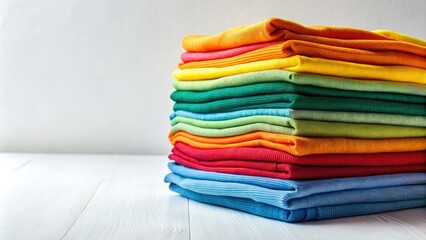 Colorful Cotton Clothes Stack, Documentary Style