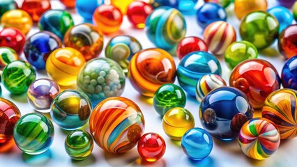 Colorful Marbles, Rule of Thirds, Vibrant Background