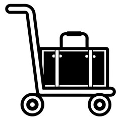 Luggage Trolley Icon Vector Illustration