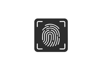 Digital fingerprint icon representing security and biometric identification in a modern technology context.