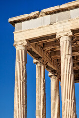 ancient greek temple ojn the acropolis in athens greece