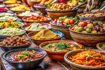 Obraz premium Cusco Peru Food Photography, High-Resolution, Vibrant Colors, Authentic Cuisine, Andean Dishes, Street Food, Market Scenes, Travel, Tourism, Gastronomy, Peruvian Food, Colorful, Delicious, Exquisite, 