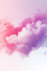 Fototapeta premium Dreamy Pastel Watercolor Background, Floral Shapes, Romantic Design Element, Soft Cloud Texture