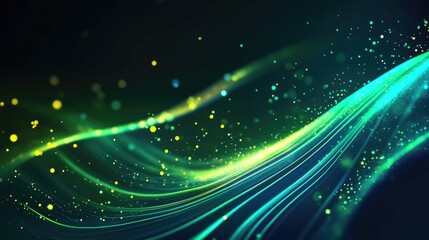 abstract futuristic background with green blue glowing neon moving high speed wave lines and bokeh lights. Data transfer concept Fantastic wallpaper,