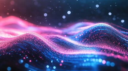 abstract futuristic background with pink blue glowing neon moving high speed wave lines and bokeh lights. Data transfer concept Fantastic wallpaper