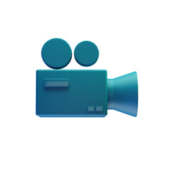 3D film camera icon on Transparent background - Videography graphic