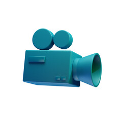 video camera 3D Render - videography icon on Transparent Background