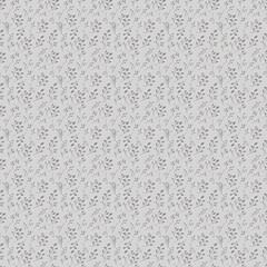 The image you uploaded is a seamless pattern featuring small, delicate botanical elements. The pattern includes various types of leaves and branches, drawn in a minimalist style with light blue and gr