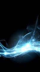 Abstract Blue Energy Wave Background Illustration