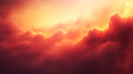 Fototapeta premium Fiery Orange Cloudscape with Glowing Embers