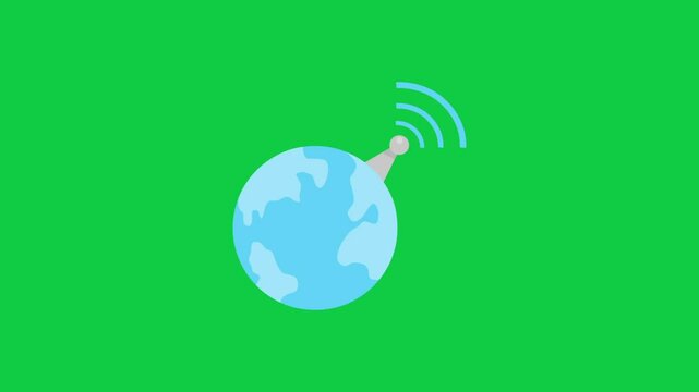 A simple globe icon on a green background, symbolizing global internet access and worldwide web communication in creative and modern designs.