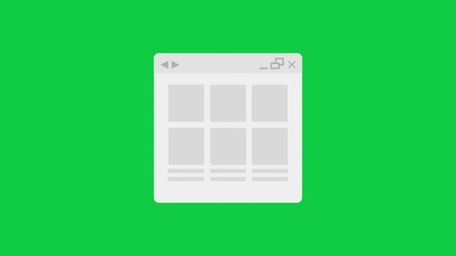 A web browser graphic on a green background, ideal for illustrating internet usage, website development, and digital platforms.