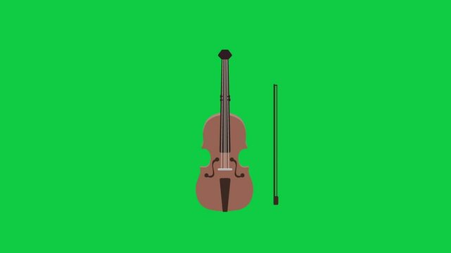 A wooden acoustic guitar icon on a green background, symbolizing traditional music, creativity, and classic performances in artistic or educational settings. This design