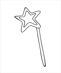 Vector doodles hand drawn birthday party staff, funny starry eyeglasses, birthday decorations, festive doodles, stick