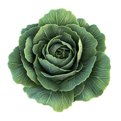 Obraz premium a green cabbage flower on a transparent background