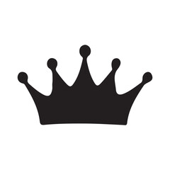 Crown icon silhouette vector on a white background | Crown symbol vector art illustration.