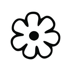 Flower icon isolated on a white background | Flower silhouette icon vector art illustration.