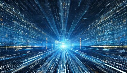 High-tech background in shades of blue, fast computer communication