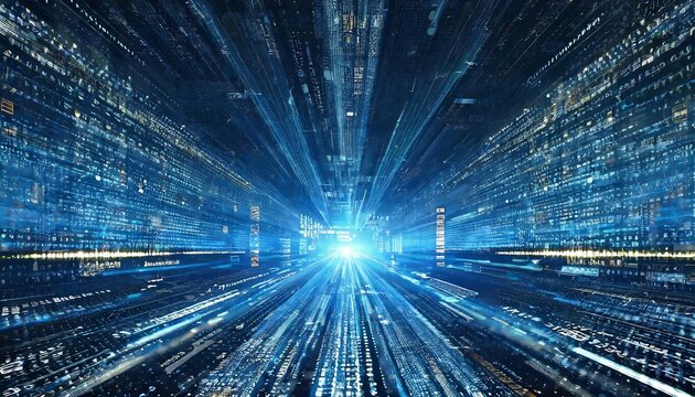 High-tech background in shades of blue, fast computer communication