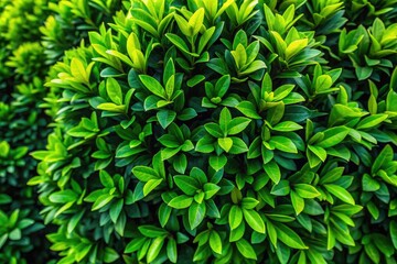 Drone Shot Green Hedge Plant, Lush Landscape, Aerial View