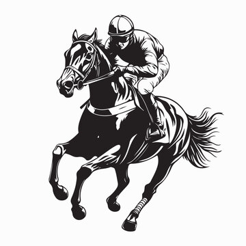 recommend clip art: Horse Racing Vector Image. Jockey riding racehorse on a fast speed vector image.