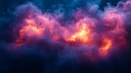 Abstract glowing clouds in vibrant pink and purple tones