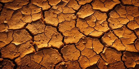 Dry Soil Texture, Cracked Earth, Drought Landscape, Brown Land
