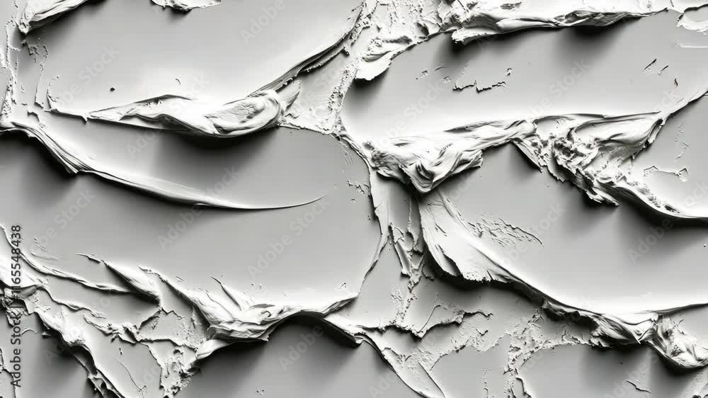 Poster textured white surface with layers and curves that create an abstract design resembling natural form