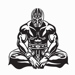 Lucha Libre Vector image. Mexican Wrestler Stock Illustrations isolated on white background.