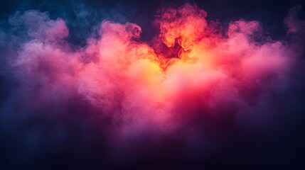 Abstract glowing clouds in vibrant red and purple hues