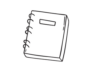 notebook doodle hand drawn icon. Outline drawing notebook line clipart symbol. Isolated doodle exercise book