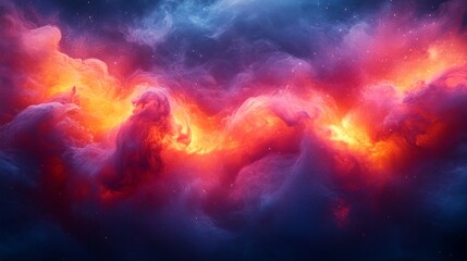 Fototapeta premium Vivid glowing clouds in fiery red and orange tones