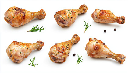 set of chicken drumsticks isolated