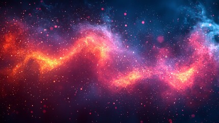 Fototapeta premium Dynamic waves of fiery orange and purple