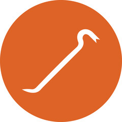 Crowbar glyph circle icon