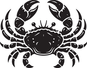 Crab Silhouette line art vector illustration on white background