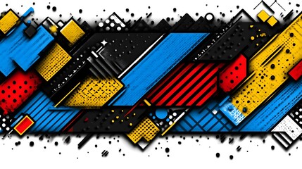Abstract Geometric Design with Bold Colors and Shapes