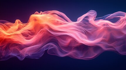 Fototapeta premium Abstract flowing waves of pink and purple smoke