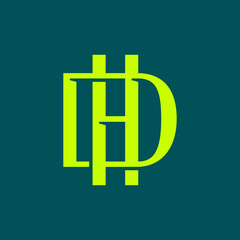Monogram DH. Initial letter “D” and “H” in clean monogram logotype. Font style, vector initial logo DH for your corporate identity.