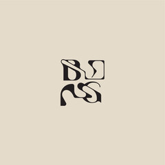 elegant initial logo bold style and luxury concept BG curved typography monogram letter