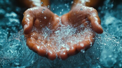 Refreshing hands under flowing water