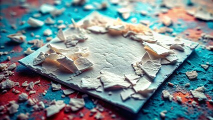 Naklejka premium Abstract Texture: White Plaster Chunks on Squared Paper