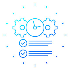 deadline, completed task line icon