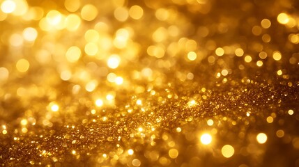 Golden Glitter Background With Sparkling Lights