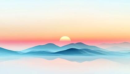 Obraz premium Serene Sunrise Over Gentle Mountainscape