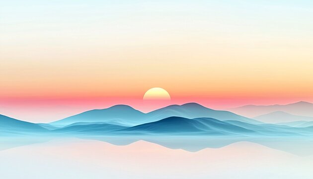 Serene Sunrise Over Gentle Mountainscape