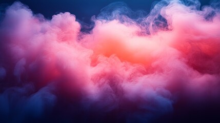Fototapeta premium Soft pink clouds glowing under a colorful sky